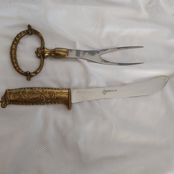 Gold and Silver Carving Set by Morrells - Picture 2 of 12